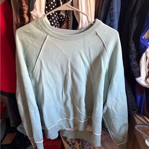 Wilfred Mint Crewneck Sweater with Contrast Trim